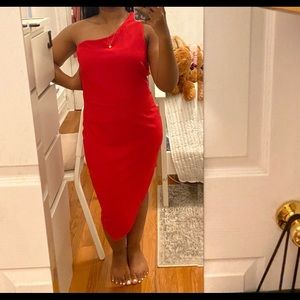 Red one shoulder dress ✨